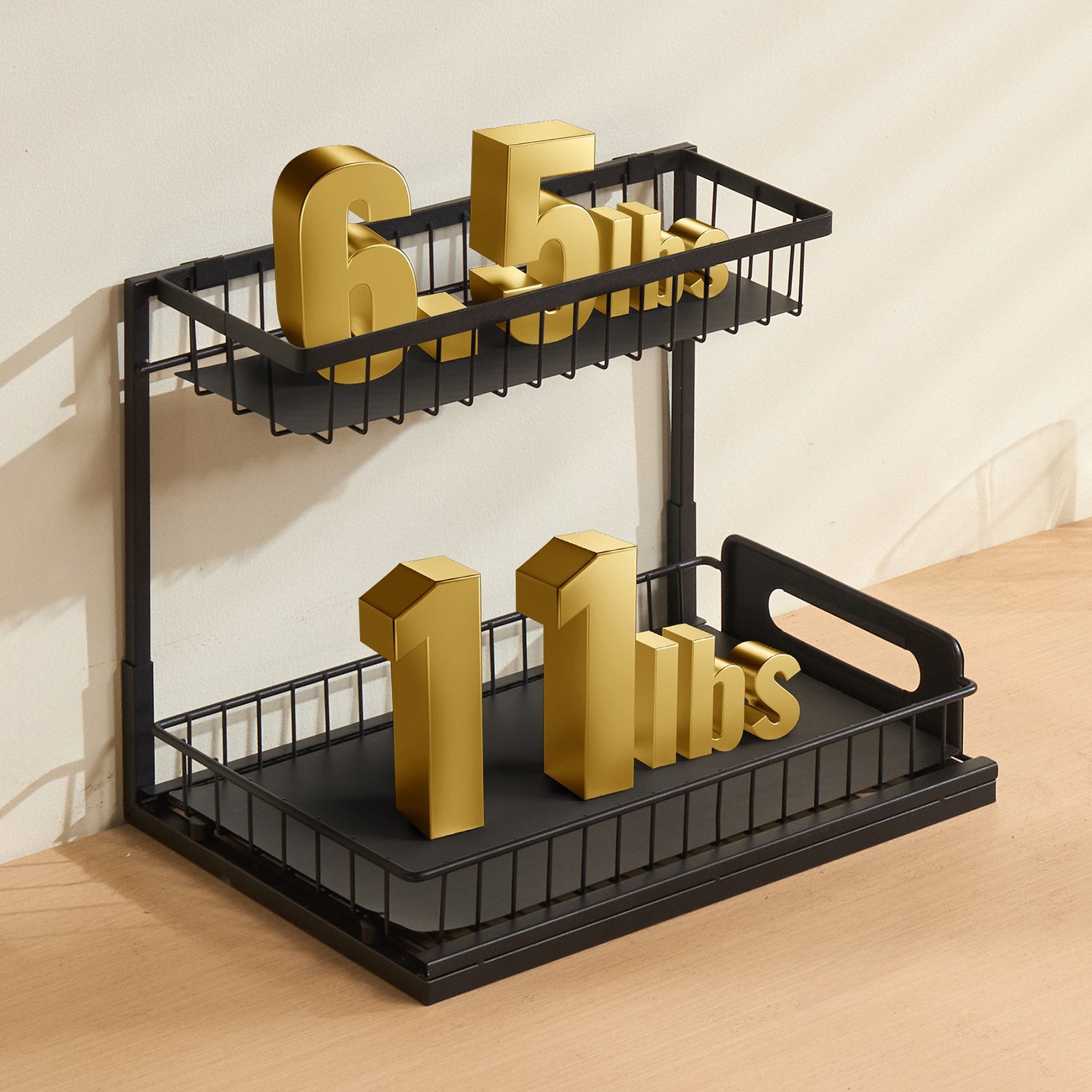 2-Tier Pull-Out Under Sink Organizer | Sliding Cabinet Basket for Kitchen & Bathroom